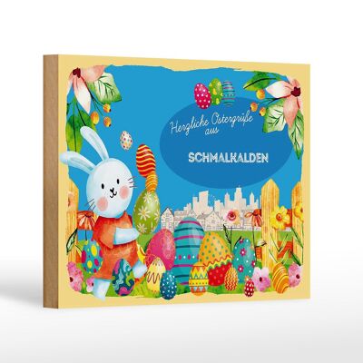 Cartel de madera Pascua Saludos de Pascua 18x12 cm SCHMALKALDEN decoración de regalo