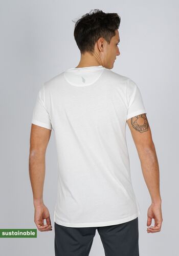 T-shirt de yoga en coton biologique et modal (blanc, imprimé gras) 3