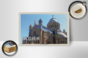 Panneau en bois voyage 18x12 cm Alger Algérie Basilique Notre-Dame 2