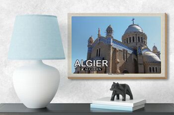 Panneau en bois voyage 18x12 cm Alger Algérie Basilique Notre-Dame 3