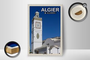 Panneau en bois voyage 12x18 cm Alger Algérie Mosquée El Jdid 2