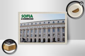 Panneau en bois voyage 18x12 cm Sofia Bulgarie décoration Palais de Justice 2