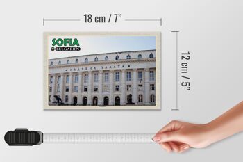 Panneau en bois voyage 18x12 cm Sofia Bulgarie décoration Palais de Justice 4