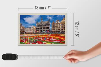 Panneau en bois voyage 18x12 cm Bruxelles Belgique décoration Grand Place 4