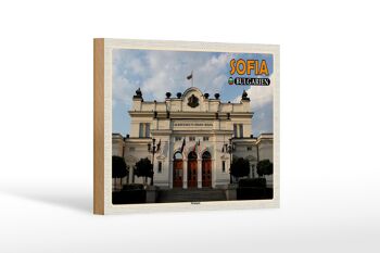 Panneau en bois voyage 18x12 cm Sofia Bulgarie Parlement cadeau 1