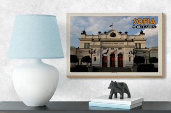 Panneau en bois voyage 18x12 cm Sofia Bulgarie Parlement cadeau 3