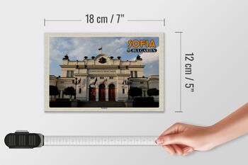 Panneau en bois voyage 18x12 cm Sofia Bulgarie Parlement cadeau 4