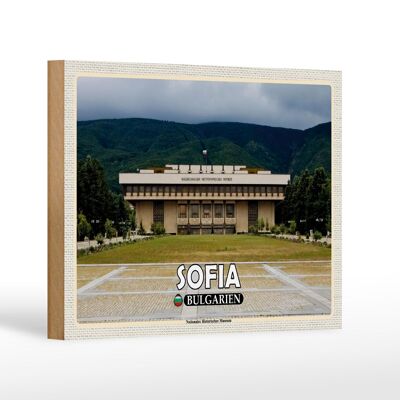 Cartel de madera de viaje 18x12 cm Museo Histórico de Sofía Bulgaria