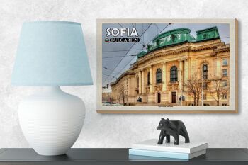 Panneau en bois voyage 18x12 cm décoration université de Sofia Bulgarie 3