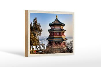 Panneau en bois voyage 18x12 cm Palais d'été impérial de Chine de Pékin 1