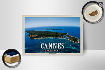 Panneau en bois voyage 18x12 cm Cannes France Ile Sainte-Marguerite 2