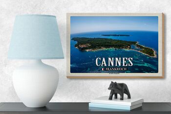 Panneau en bois voyage 18x12 cm Cannes France Ile Sainte-Marguerite 3