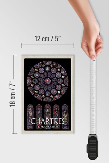 Panneau en bois voyage 12x18cm Chartres France fenêtre cathédrale 4