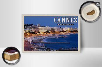 Panneau en bois voyage 18x12 cm Cannes France Promenade la Croisette 2