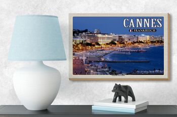 Panneau en bois voyage 18x12 cm Cannes France Promenade la Croisette 3