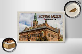 Panneau en bois voyage 18x12 cm décoration de la mairie de Copenhague Danemark 2