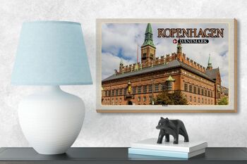 Panneau en bois voyage 18x12 cm décoration de la mairie de Copenhague Danemark 3