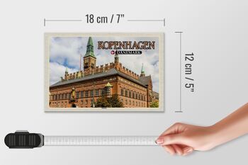 Panneau en bois voyage 18x12 cm décoration de la mairie de Copenhague Danemark 4