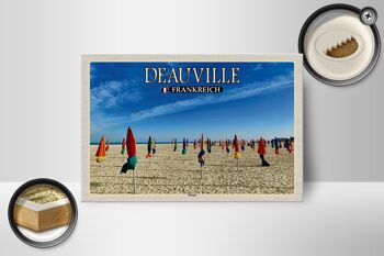 Panneau en bois voyage 18x12 cm Deauville France plage vacances mer 2