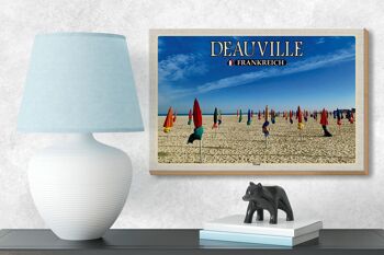 Panneau en bois voyage 18x12 cm Deauville France plage vacances mer 3