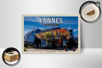 Panneau en bois voyage 18x12 cm Cannes France décoration Casino Barrière 2