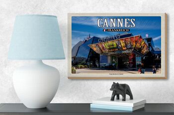 Panneau en bois voyage 18x12 cm Cannes France décoration Casino Barrière 3