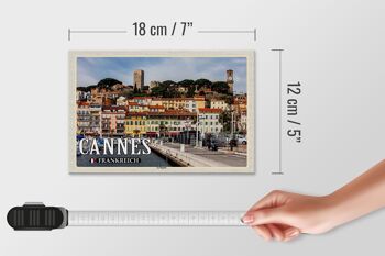 Panneau en bois voyage 18x12 cm Cannes France Quartier Le Suquet 4