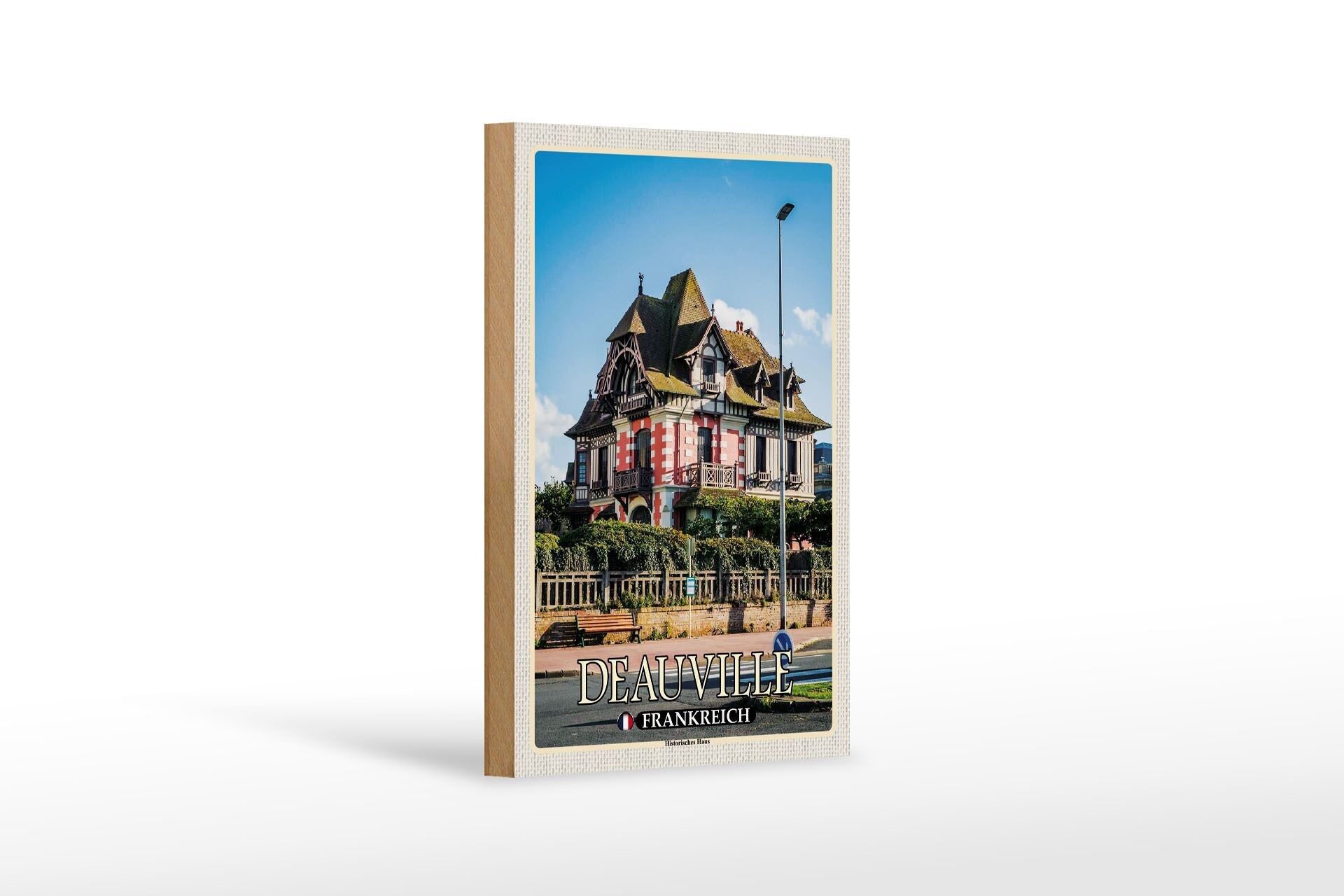 Wooden sign travel 12x18cm Deauville France Historic House
