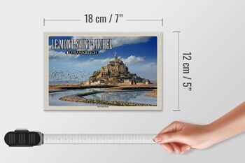 Panneau en bois voyage 18x12 cm Le Mont-Saint-Michel France 4