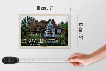 Panneau en bois voyage 18x12 cm Deauville France Villa Strassburger 4