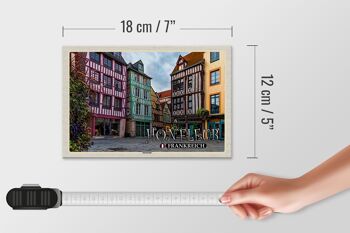 Panneau en bois voyage 18x12 cm Honfleur France décoration centre ville 4