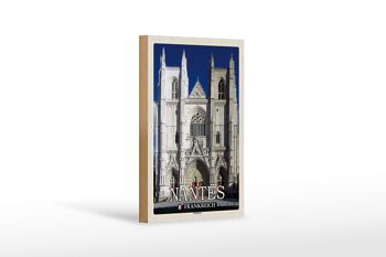 Panneau en bois voyage 12x18 cm décoration cathédrale de Nantes France 1