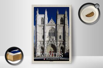 Panneau en bois voyage 12x18 cm décoration cathédrale de Nantes France 2