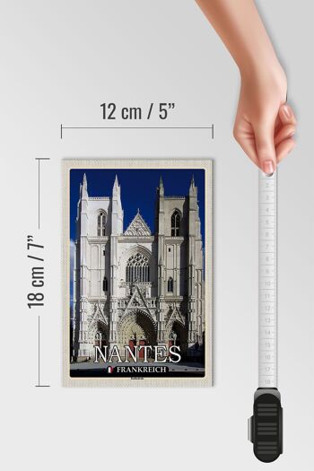 Panneau en bois voyage 12x18 cm décoration cathédrale de Nantes France 4