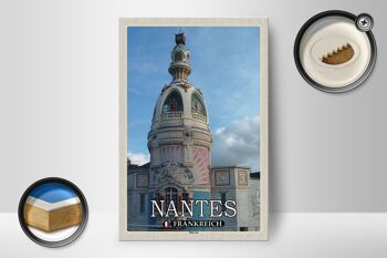 Panneau en bois voyage 12x18 cm Nantes France Tour Lu décoration 2