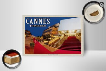 Panneau en bois voyage 18x12 cm Cannes France Palais Festivals Congrès 2