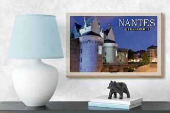 Panneau en bois voyage 18x12 cm Nantes France Château de Nantes 3