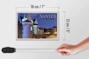 Panneau en bois voyage 18x12 cm Nantes France Château de Nantes 4