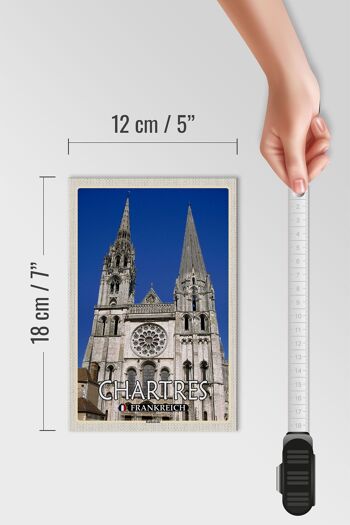 Panneau en bois voyage 12x18cm Chartres France décoration cathédrale 4