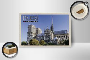 Panneau en bois voyage 18x12 cm Paris France Cathédrale Notre-Dame 2