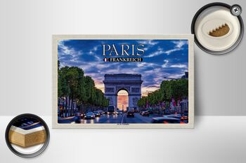 Panneau en bois voyage 18x12 cm Paris France Arc de Triomphe 2