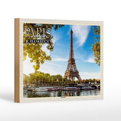 Cartello da viaggio in legno 18x12 cm Decorazione Parigi Francia Torre Eiffel