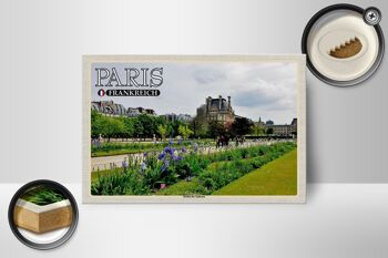 Panneau en bois voyage 18x12 cm Paris France Parc Jardin des Tuileries 2