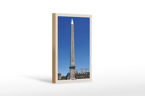 Holzschild Reise 12x18 cm Paris Frankreich Obelisk von Luxor