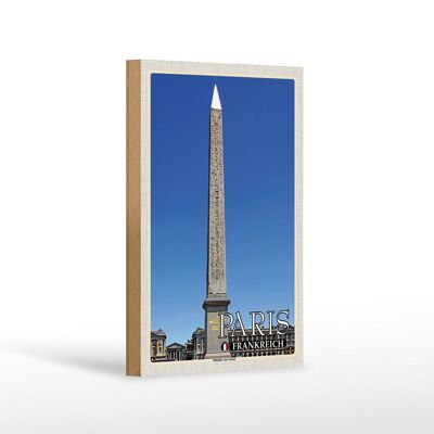 Holzschild Reise 12x18 cm Paris Frankreich Obelisk von Luxor