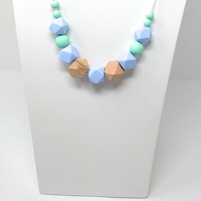 Collier  d'allaitement & de portage en perle géométrique Bleu/vert