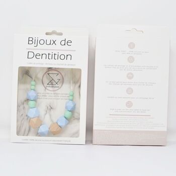 Collier  d'allaitement & de portage en perle géométrique Bleu/vert 5