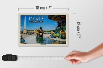 Panneau en bois voyage 18x12 cm Paris France Place de la Concorde 4