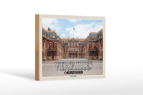 Holzschild Reise 18x12cm Versailles Frankreich Schloss Frontansicht