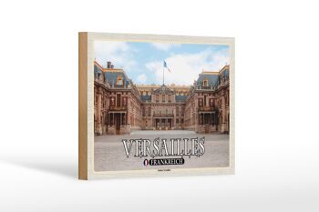 Panneau en bois voyage 18x12cm Versailles France vue de face du château 1